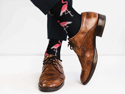 Sick Socks – Flamingo (Black) – Exotic Animals Casual Dress Socks