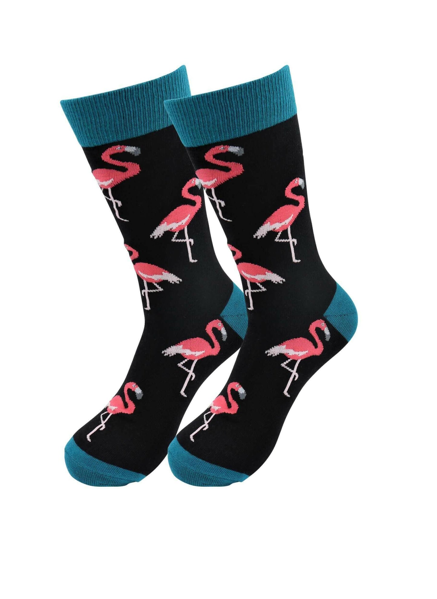 Sick Socks – Flamingo (Black) – Exotic Animals Casual Dress Socks.