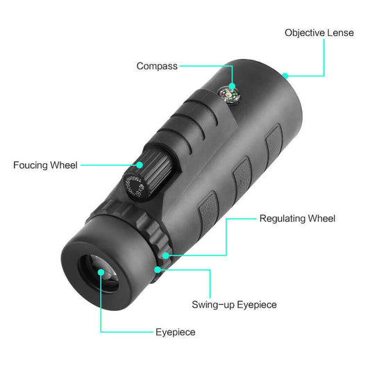 10X HD Optical Monocular Telescope with Phone Clip.