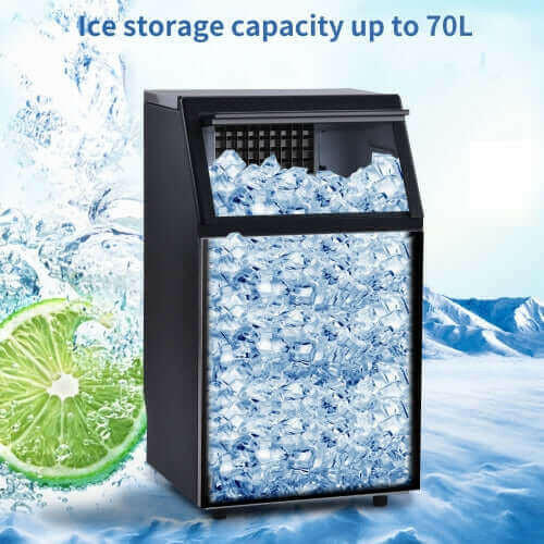 Freestanding Commercial Ice Maker Machine 66LBS/24H Auto-Clean.