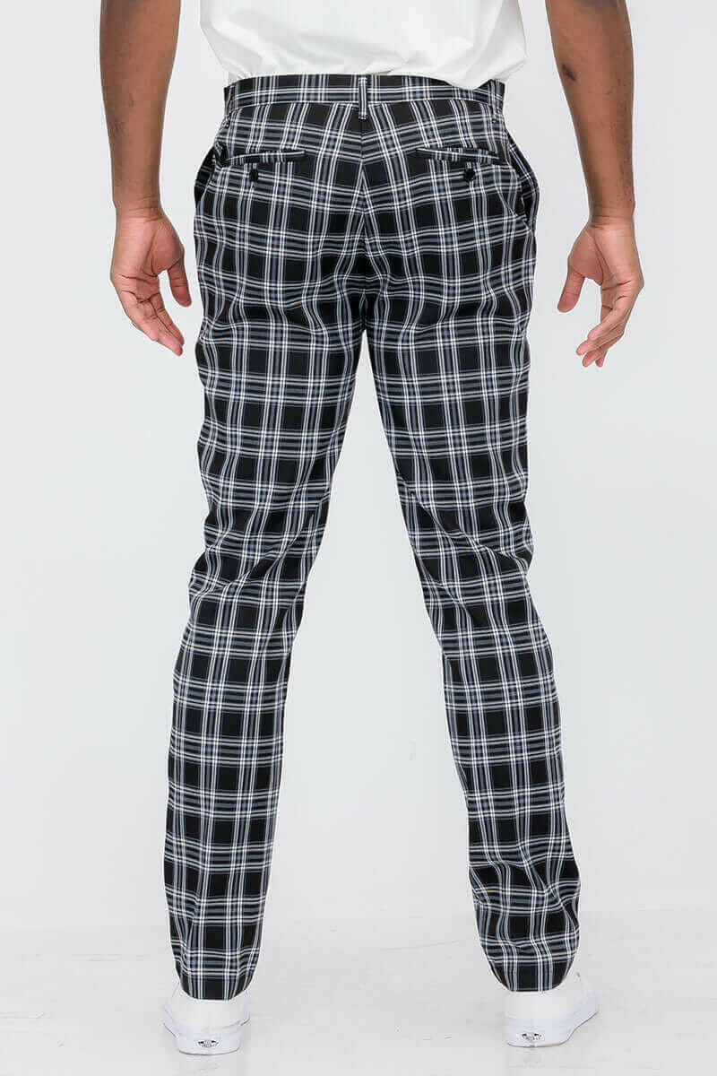 Plaid Slim Fit Trouser Pants.