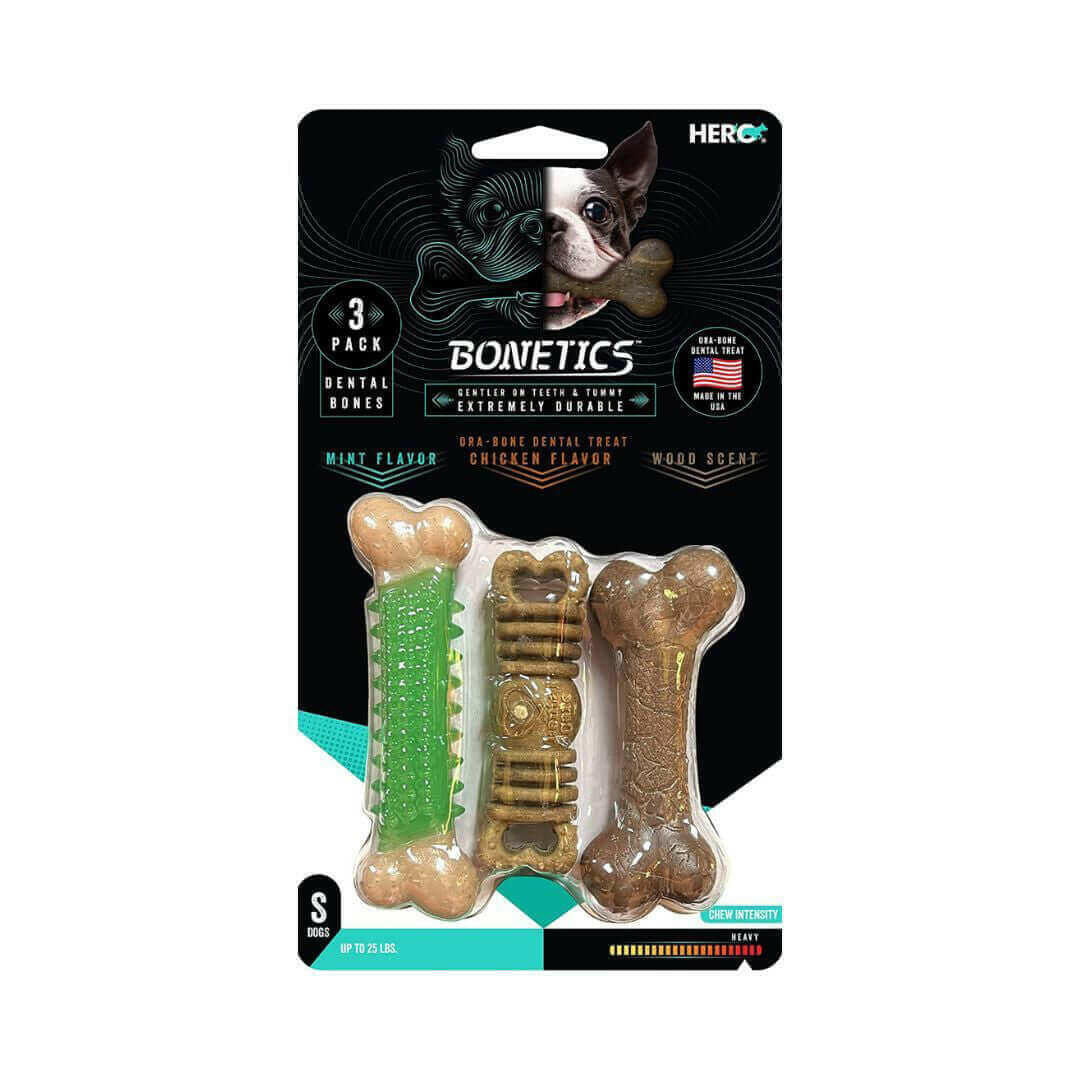 Hero Dog Bonetics Treat Bone Small 3 Pack.