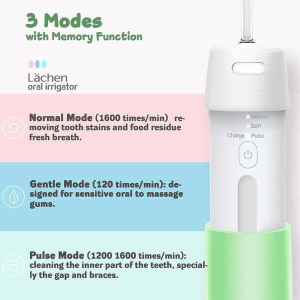 Water Flosser Portable Dental Oral Irrigator with 3 Modes Waterproof.