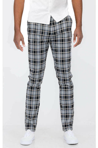 Plaid Slim Fit Trouser Pants.