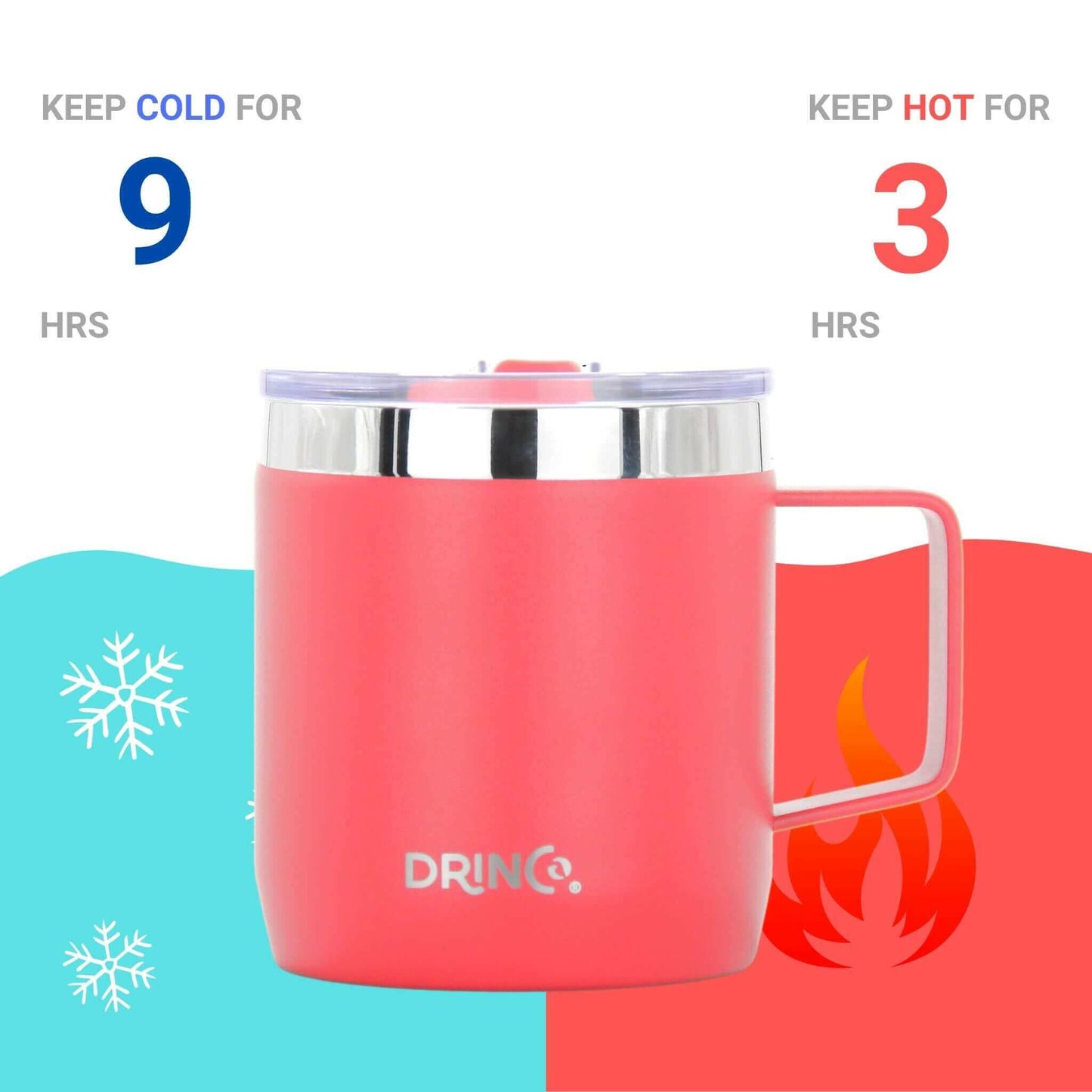 DRINCO® 14 oz Coffee Mug Vacuum Insulated Camping Mug Double Wall.