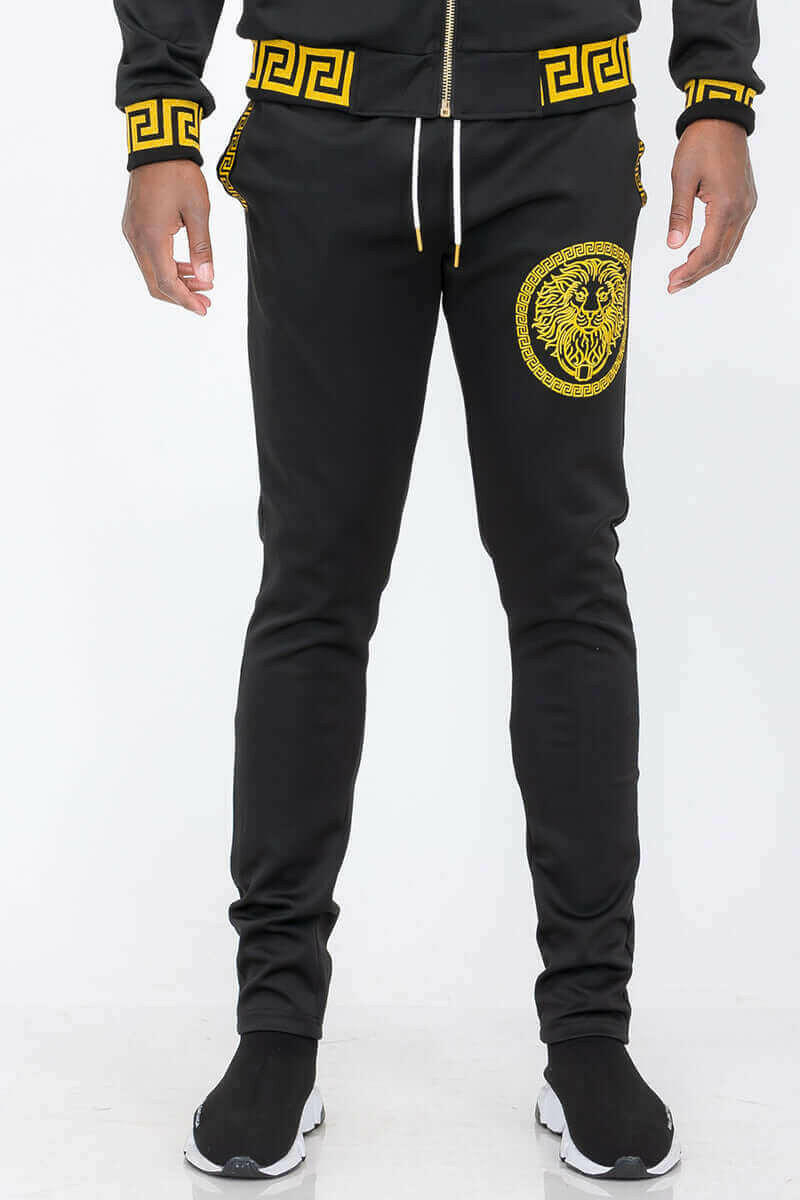 Lion Head Embroidery Status Track Pant.