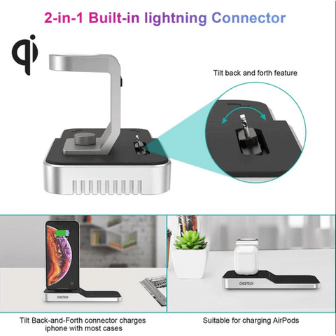 Apple Watch Charger Stand MFi Certified 4 in 1 Wireless Charging.