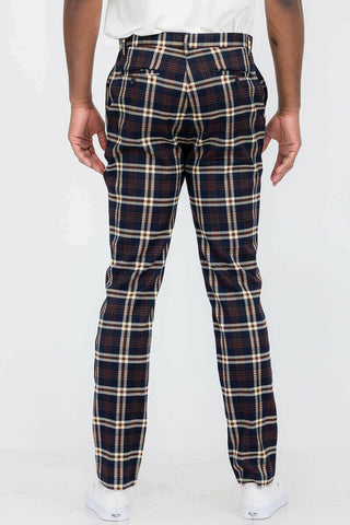 Plaid Slim Fit Trouser Pants.