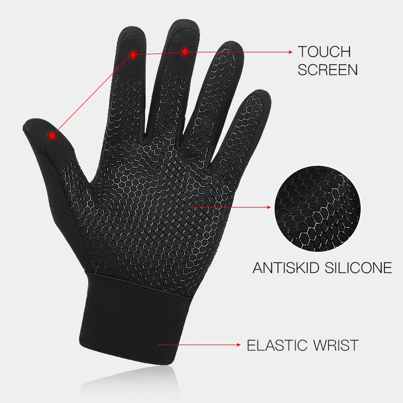 Thermal Gloves Winter Cycling Gloves With Wrist Support Touch Screen.