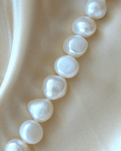 Baroque Genuine Freshwater Pearls &amp; 925 Sterling Silver Bracelet