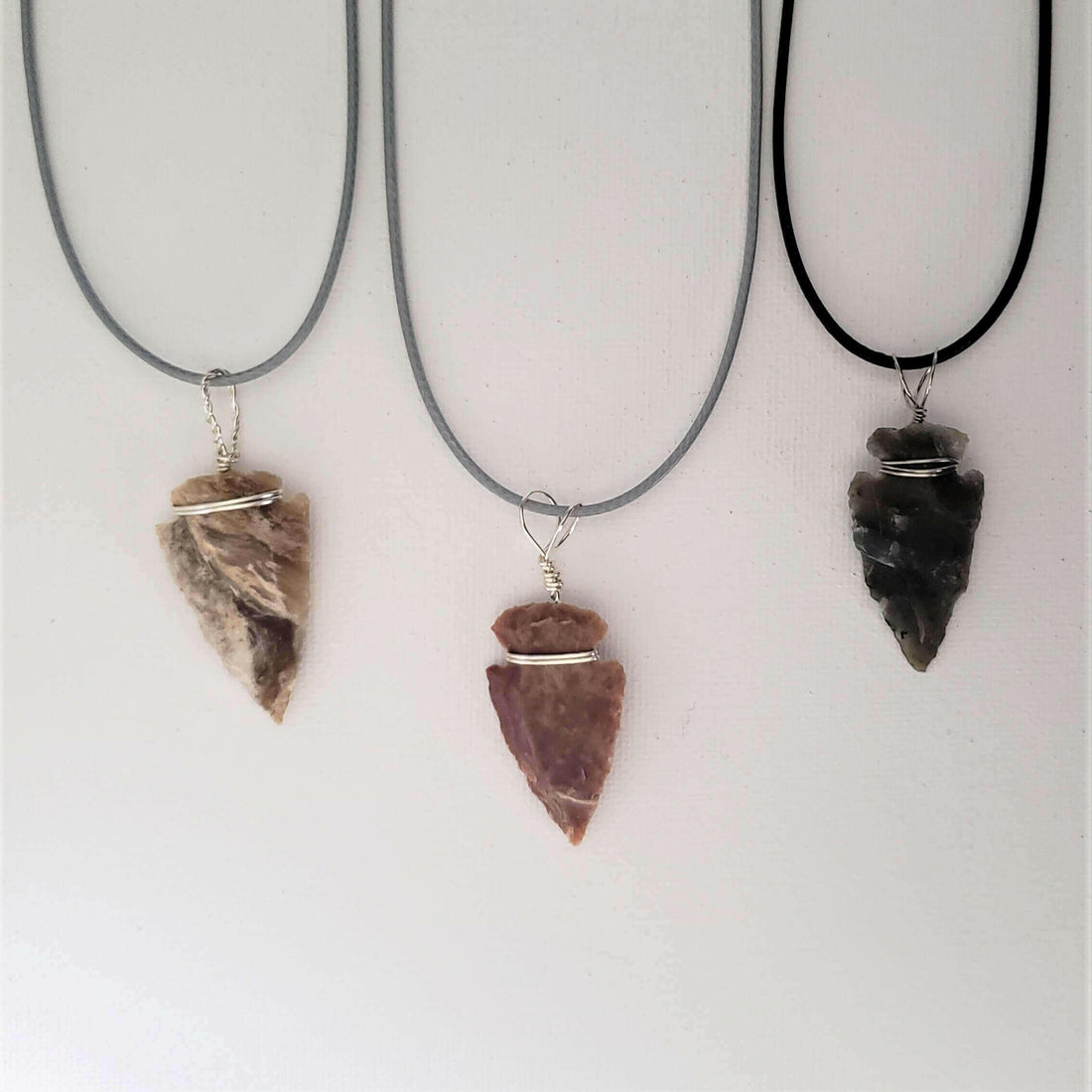 Flint Arrowhead Necklace Unisex Jewelry Stone Arrowhead Necklace