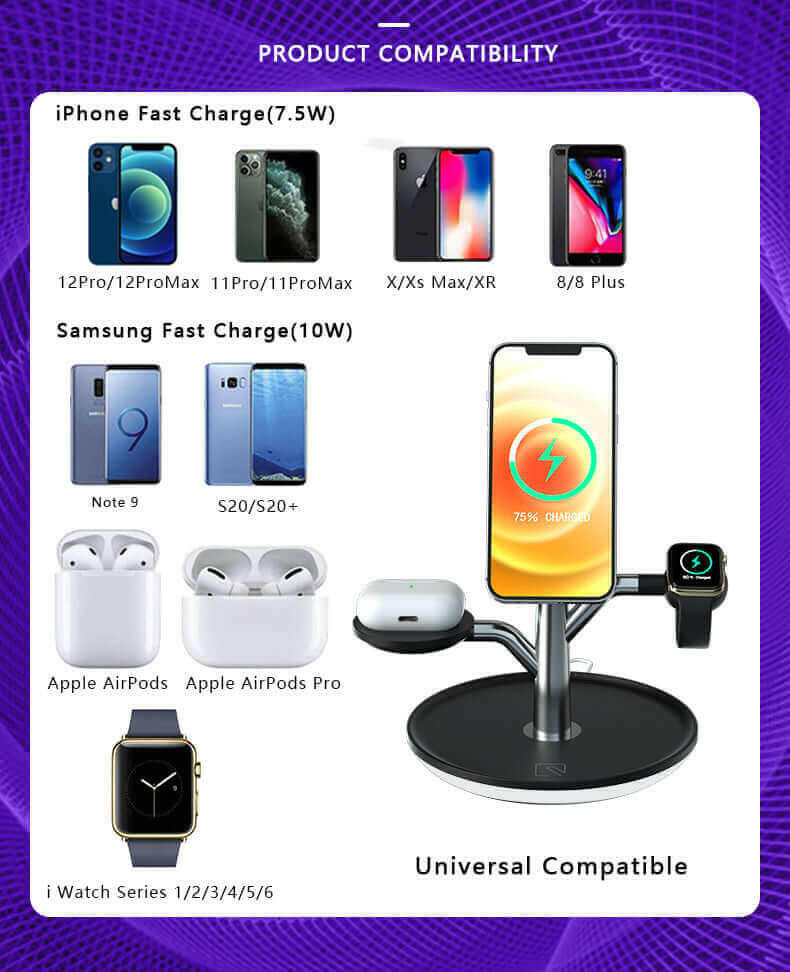 Universal Wireless Charging Stand for Iphone Apple Watch Airpods.