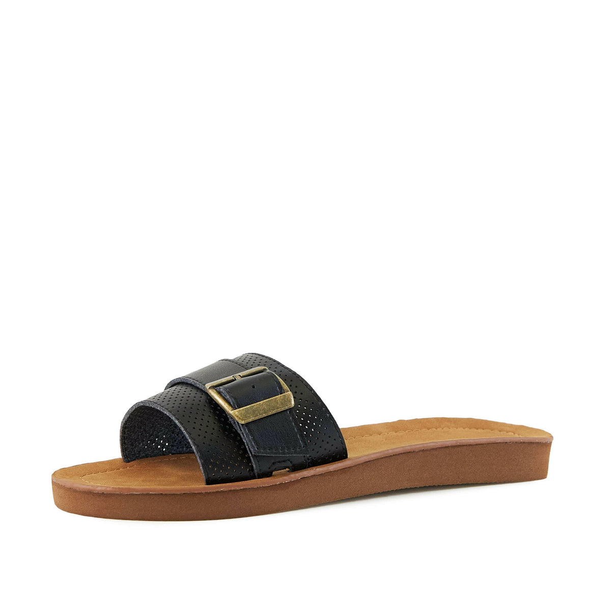 Women's Sandals Buckle Down Black.