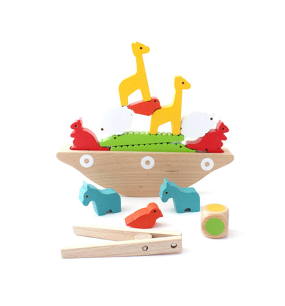 Wooden Blocks Balance Animal Game Toys for Children Montessori.