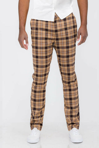 Plaid Slim Fit Trouser Pants.