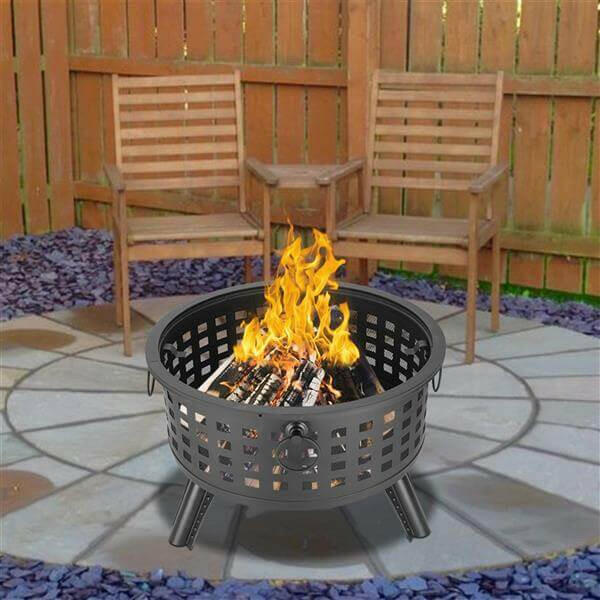 26” Round Lattice Fire Bowl.