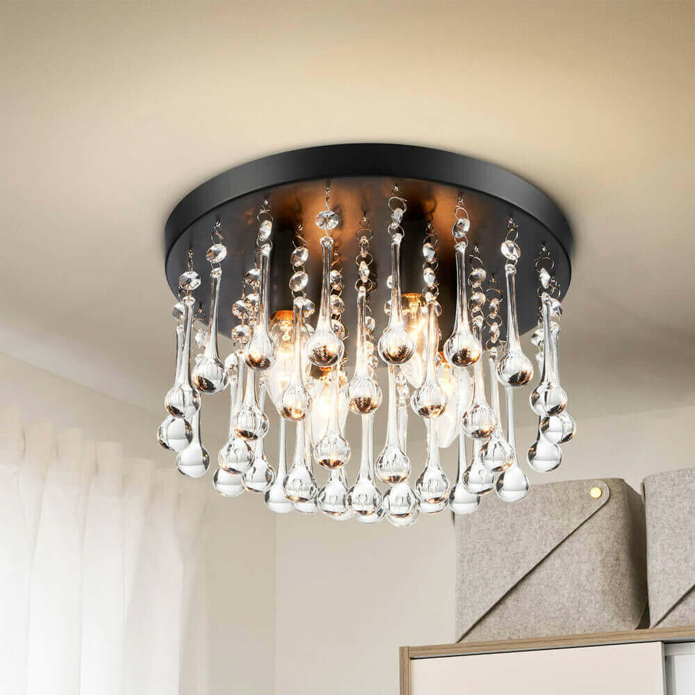 Modern Decorative 4 Light Droplet Hanging Chandelier.