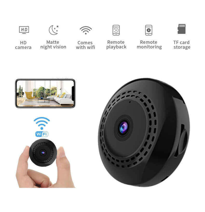 Night Vision Mini Wireless WiFi Camera 1080P HD for Indoor Security.