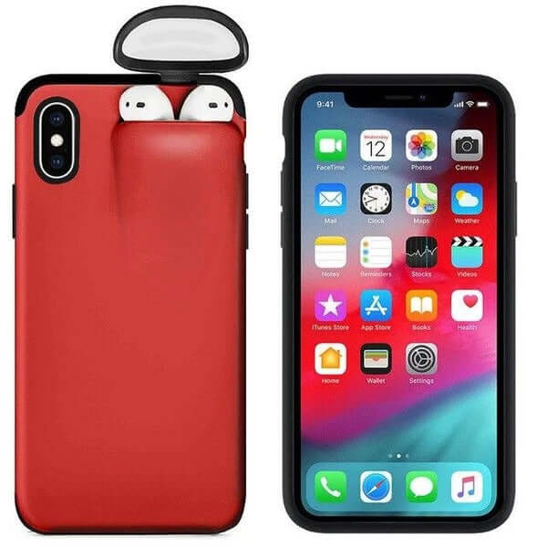 iPhone Case Cover with AirPods Earphone Holder