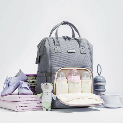 Modern Quilted Diaper Bag Backpack.