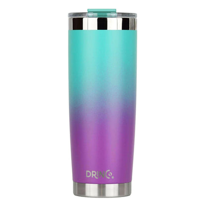 DRINCO® 20oz Insulated Tumbler Spill Proof Lid 2 Straws(Ombre Teal).