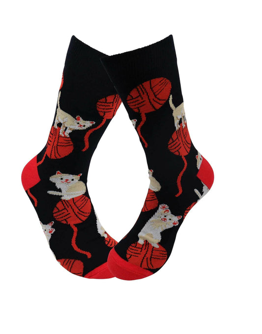 Sick Socks – Playful Cat – Animal Pets Casual Dress Socks.