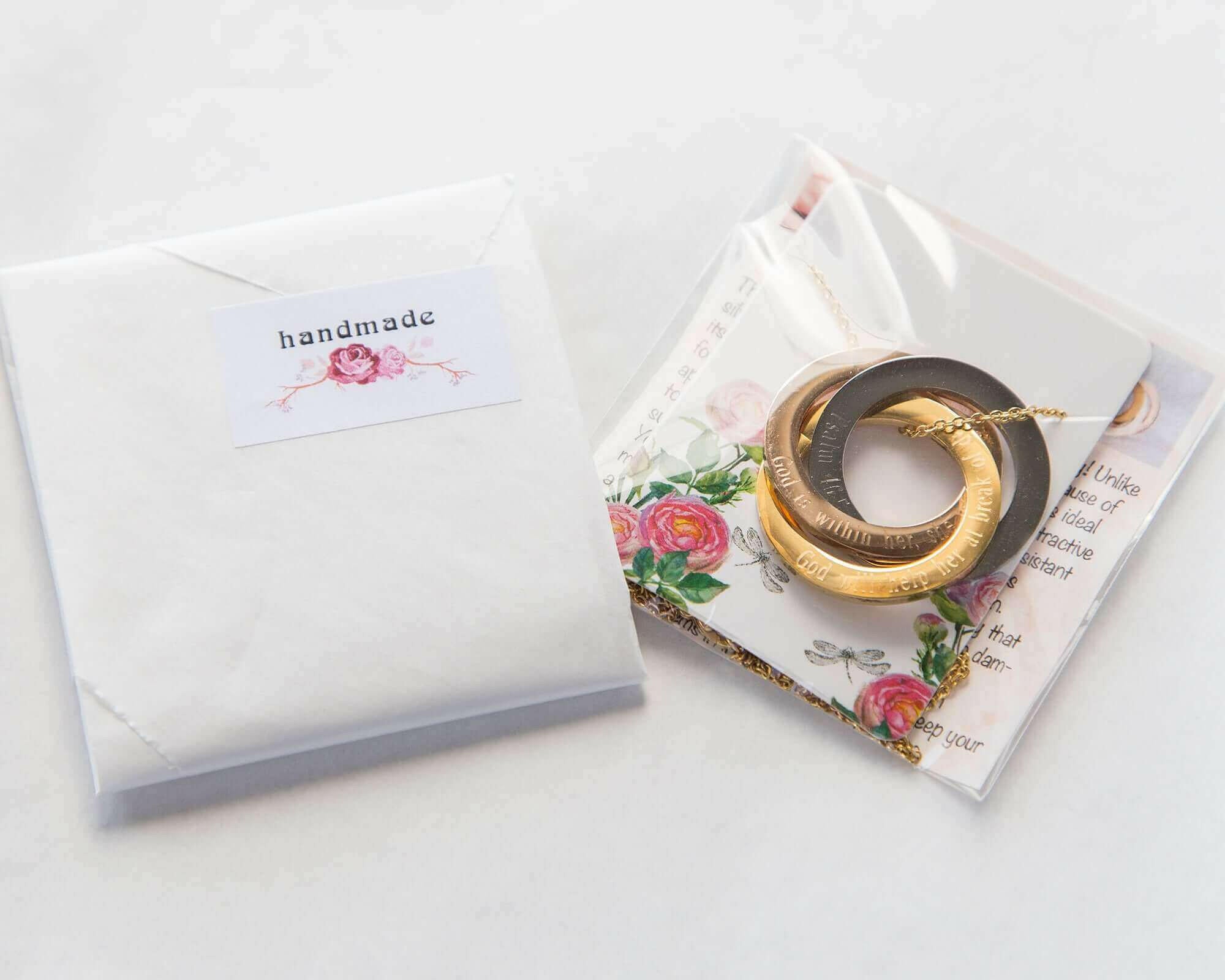 Personalized Rings Eternity Necklace, Personalized Interlocked