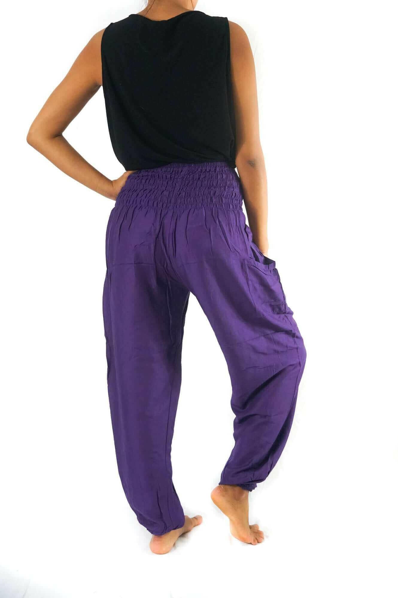 Purple Women Boho Pants Hippie Pants Yoga Pants Harem.