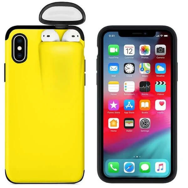 iPhone Case Cover with AirPods Earphone Holder