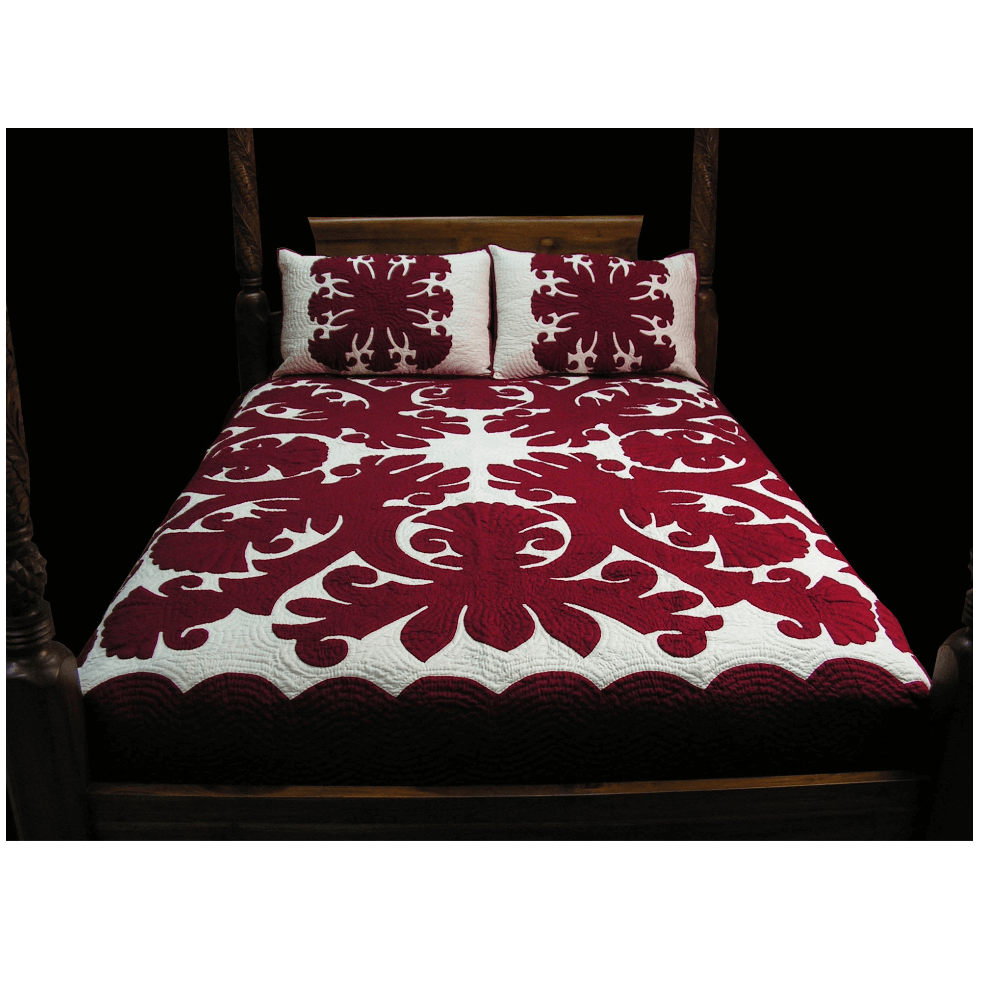 Hawaiian Quilt Bedspread – Crown Flower Design