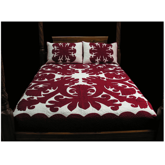 Hawaiian Quilt Bedspread – Crown Flower Design