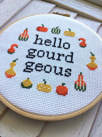 Hello Gourdgeous Counted Cross Stitch DIY KIT Intermediate