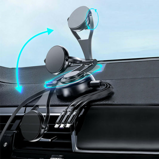 Zunammy 3 in 1 Tri-Cable Magnetic Car Mount Charger.