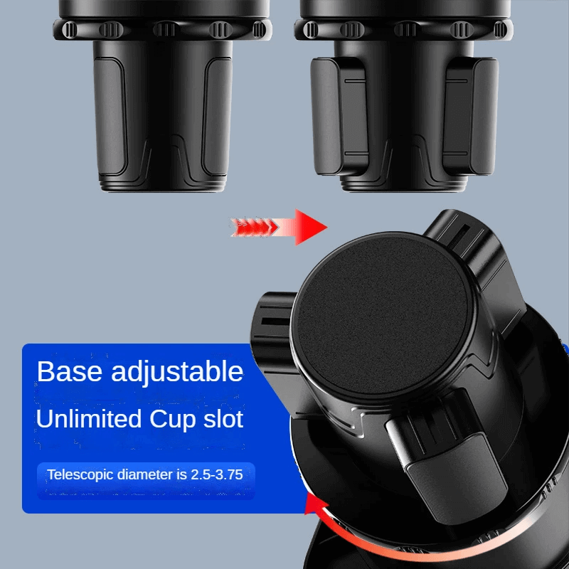 Multifunctional Car Cup Holder with Attachable Tray 360° Swivel.