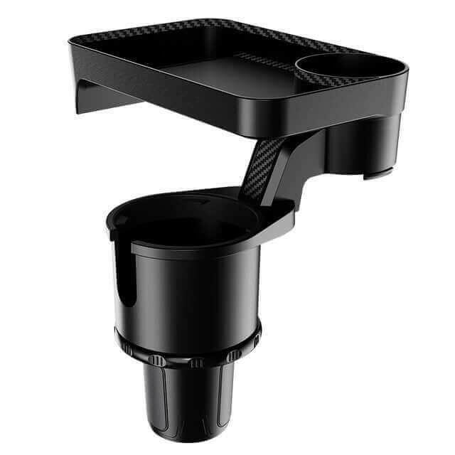 Multifunctional Car Cup Holder with Attachable Tray 360° Swivel.