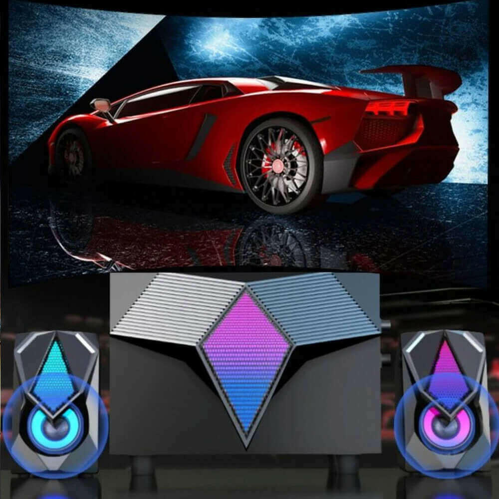 Dragon RGB Lighting - Computer Gaming Speakers.