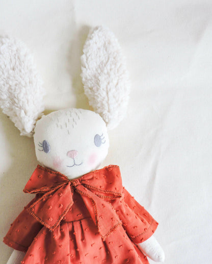 Bunny plush whit adress copper.