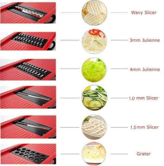 Stainless Steel 6 Blades Vegetable Slicer.