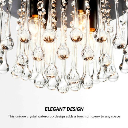 Modern Decorative 4 Light Droplet Hanging Chandelier.