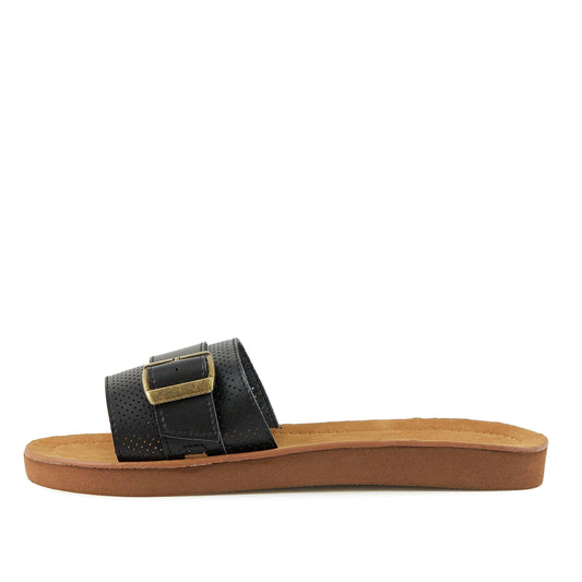 Women's Sandals Buckle Down Black.