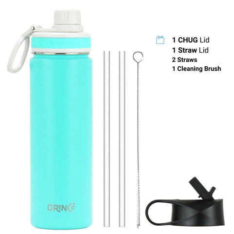 DRINCO® 22oz Stainless Steel Sport Water Bottle - Teal.