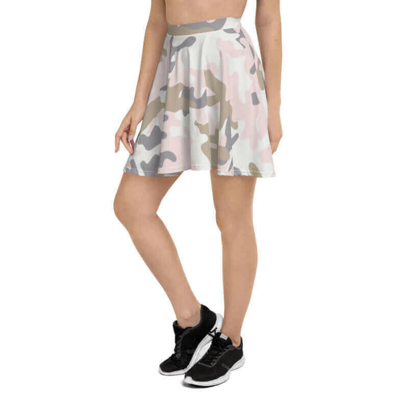 Pastel Pink Camo Skater Skirt