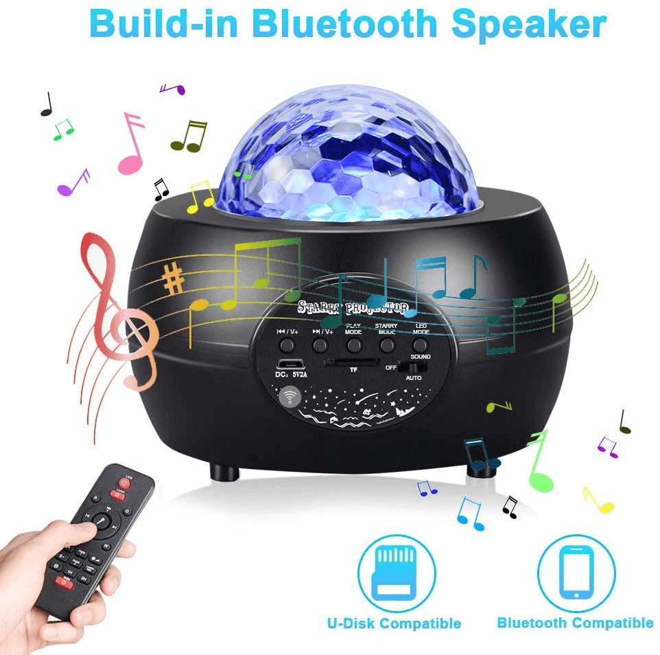 LED Night Light Starry Sky Projector with Bluetooth Wireless Speaker.