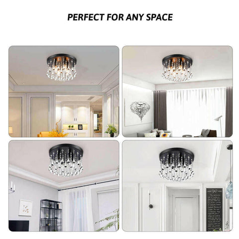 Modern Decorative 4 Light Droplet Hanging Chandelier.