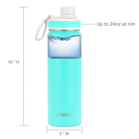 DRINCO® 22oz Stainless Steel Sport Water Bottle - Teal.