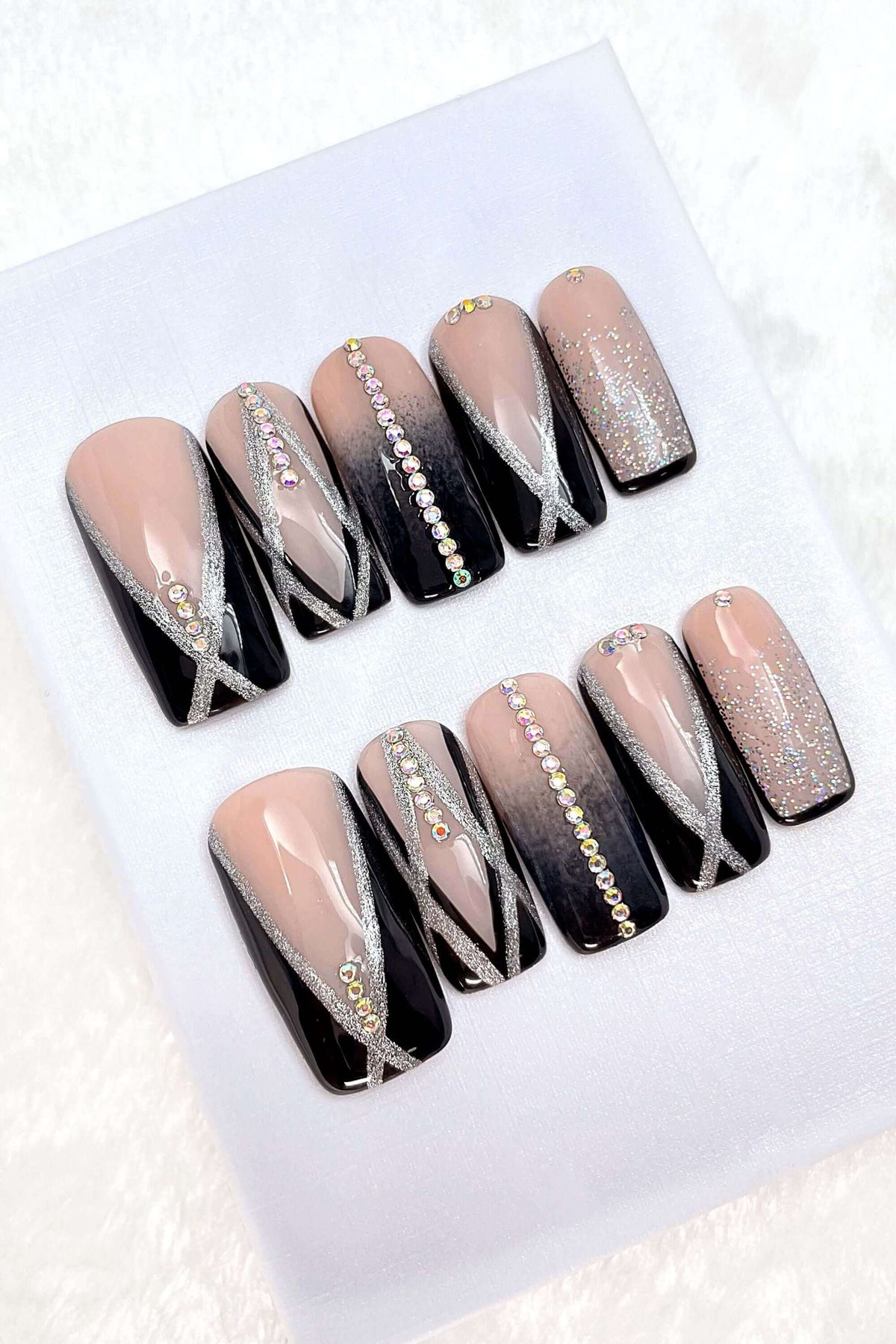 “Black Glam” Press On Nails Set