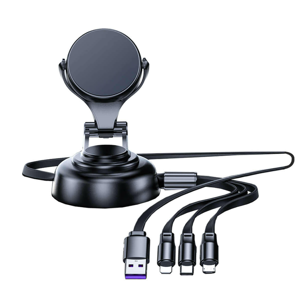 Zunammy 3 in 1 Tri-Cable Magnetic Car Mount Charger.