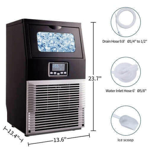 Freestanding Commercial Ice Maker Machine 66LBS/24H Auto-Clean.