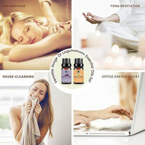 LagunaMoon Aroma Diffuser with Essential Oils Gift 10 Set Kit.