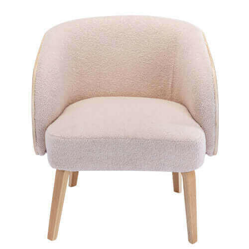 Lamb-hair Acent Chair Upholstered Living Room Chair Bedroom Chair